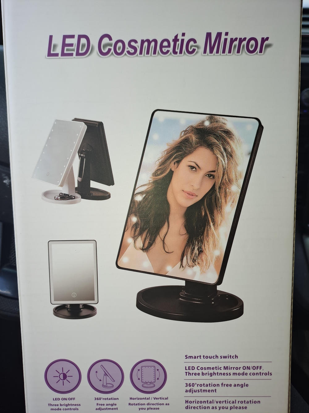 LED Cosmetic Mirror - Black